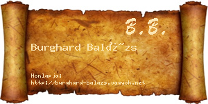 Burghard Balázs névjegykártya